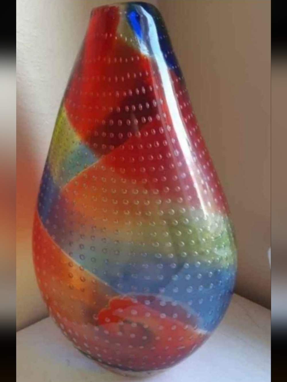 Bullicante Handmade Red, Blue, Green Vase